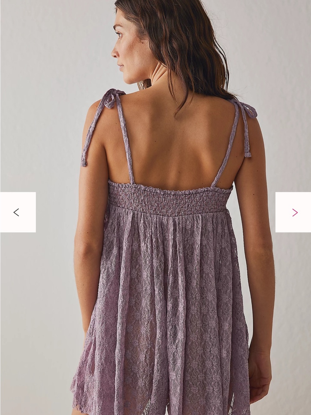 Free People Lace Romper Dusty Lavender - Picture 6 of 9
